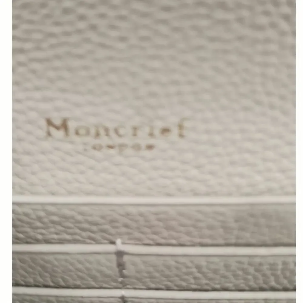 NWT Moncrief London Tillie luxury Italian leather wallet, Sesame. MSRP $360